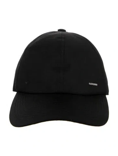 Pre-owned Sandro Structured Solid Baseball Hat In Black