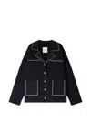 Sandro Studded Blazer Collar Cardigan In Black