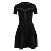 Sandro Stud-embellished Knit Dress In Black Viscose In Black