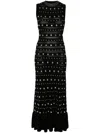 Sandro Stud-embellished Maxi Dress In Noir / Gris