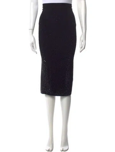 Pre-owned Sandro Studded Accents Midi Length Skirt In Blue