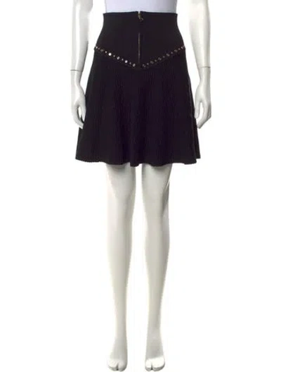 Pre-owned Sandro Studded Accents Mini Skirt In Black