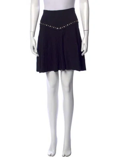Pre-owned Sandro Studded Accents Mini Skirt In Black
