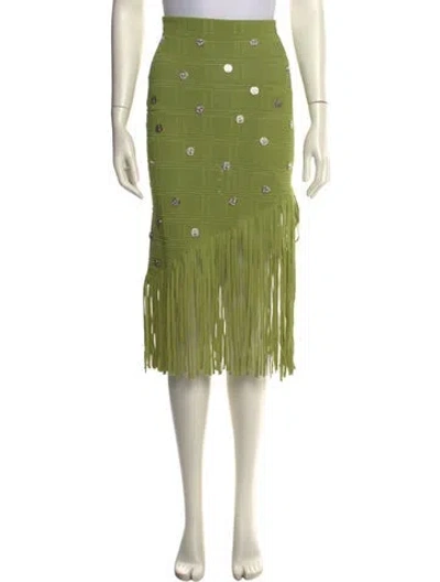 Pre-owned Sandro Studded Accents Mini Skirt W/ Tags In Green