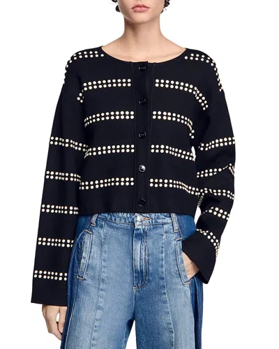 SANDRO STUDDED CARDIGAN