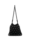 Sandro Soane Studded Net Mesh Bucket Bag In Black