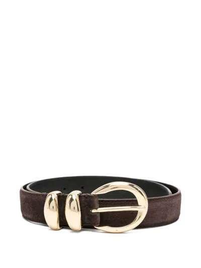 Sandro Suede Leather Belt In Brown