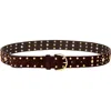 Sandro Suede Belt With Rivets In Red