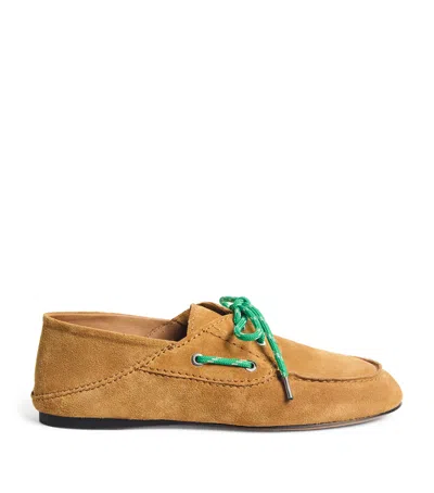 Sandro Suede Boat Shoes In Brown