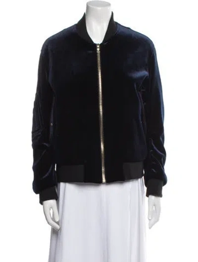 Pre-owned Sandro Suede Bomber Jacket In Black