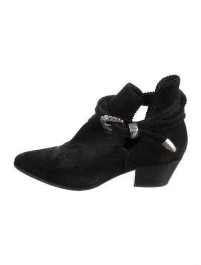 Pre-owned Sandro Suede Boots In Black