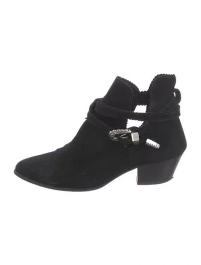 Pre-owned Sandro Suede Boots In Black