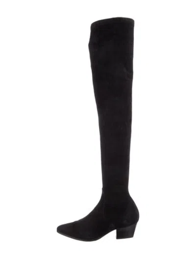 Pre-owned Sandro Suede Boots In Black
