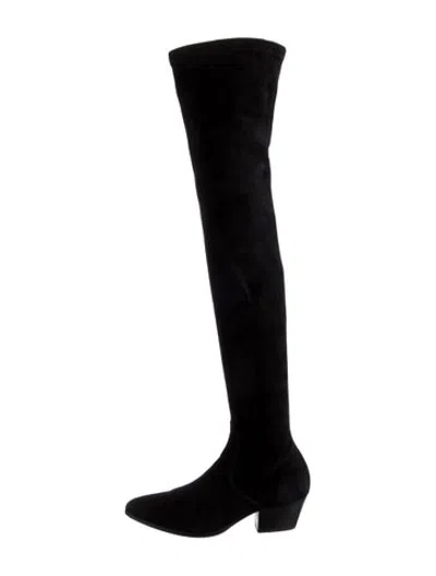 Pre-owned Sandro Suede Boots In Black