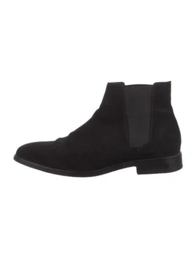 Pre-owned Sandro Suede Chelsea Boots In Black