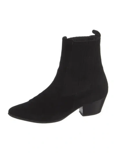 Pre-owned Sandro Suede Chelsea Boots In Black