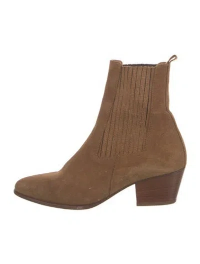 Pre-owned Sandro Suede Chelsea Boots In Brown
