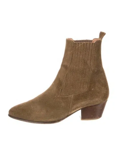 Pre-owned Sandro Suede Chelsea Boots In Brown