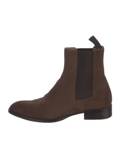 Pre-owned Sandro Suede Chelsea Boots In Brown