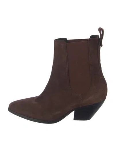 Pre-owned Sandro Suede Chelsea Boots In Brown