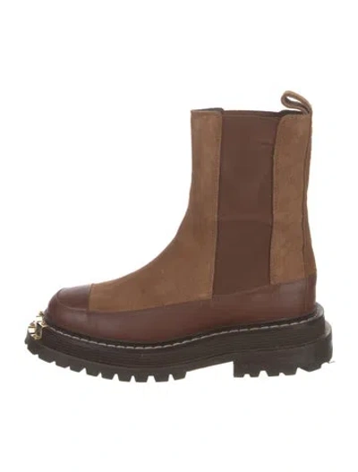Pre-owned Sandro Suede Chelsea Boots In Brown
