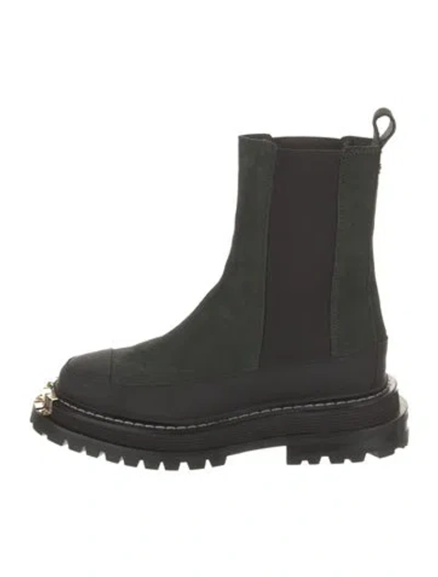 Pre-owned Sandro Suede Chelsea Boots In Green