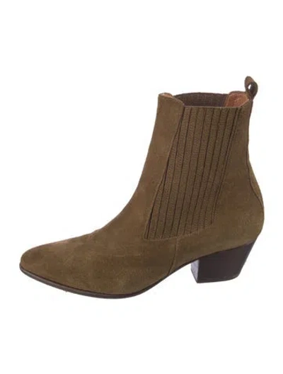 Pre-owned Sandro Suede Chelsea Boots In Green