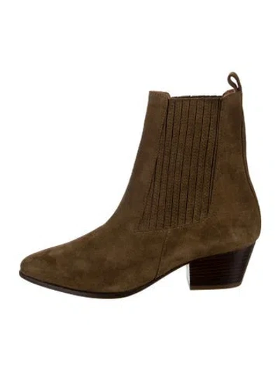 Pre-owned Sandro Suede Chelsea Boots In Green