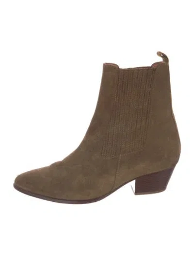 Pre-owned Sandro Suede Chelsea Boots In Green
