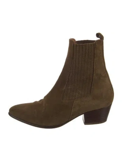Pre-owned Sandro Suede Chelsea Boots In Neutral