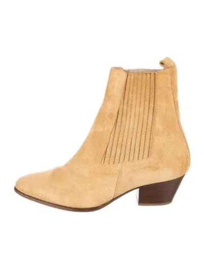 Pre-owned Sandro Suede Colorblock Pattern Chelsea Boots In Yellow