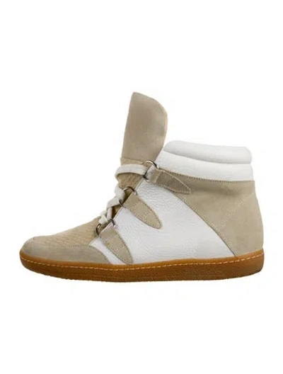 Pre-owned Sandro Suede Colorblock Pattern Sneakers In Silver