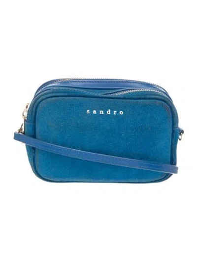 Pre-owned Sandro Suede Crossbody Bag In Blue