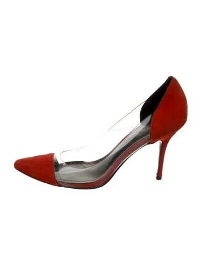 Pre-owned Sandro Suede D'orsay Pumps In Orange