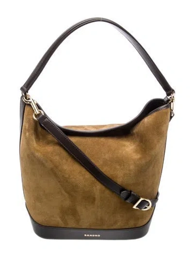 Pre-owned Sandro Suede Hobo In Brown