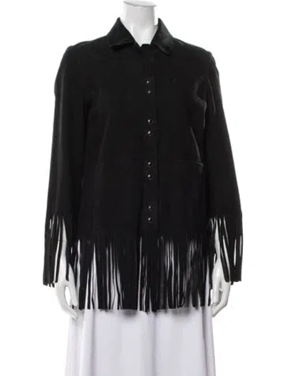 Pre-owned Sandro Suede Jacket In Black