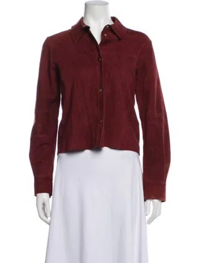 Pre-owned Sandro Suede Jacket In Red