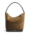 Sandro Suede-leather Bucket Bag In Beige