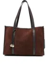 Sandro Suede Leather-trimmed Tote Bag In Brown