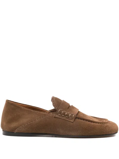 Sandro Suede Loafers In Brown