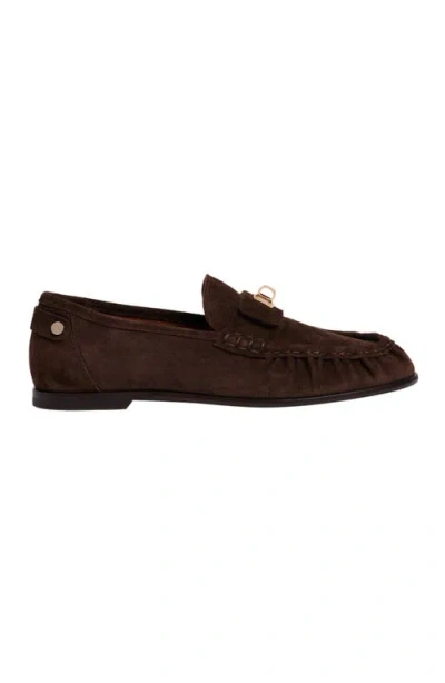 Sandro Suede Loafers With Clasp In Brown