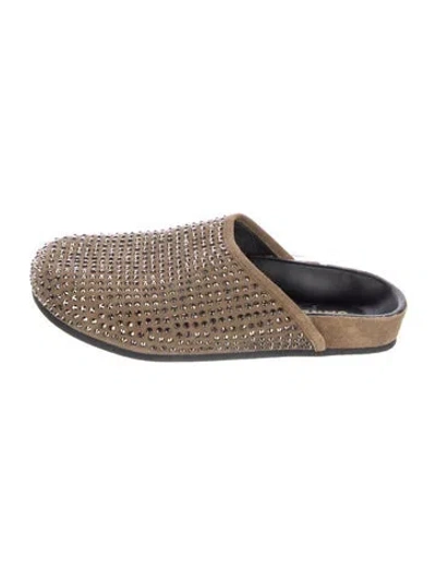 Pre-owned Sandro Suede Mules In Neutral