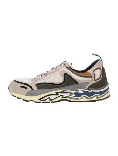 Pre-owned Sandro Suede Printed Sneakers In Neutral