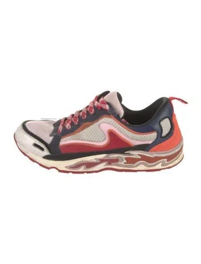 Pre-owned Sandro Suede Printed Sneakers In Red