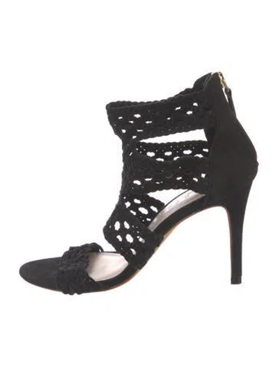 Pre-owned Sandro Suede Sandals In Black