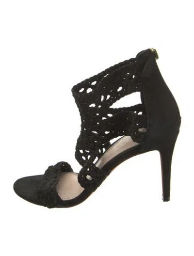 Pre-owned Sandro Suede Sandals In Black