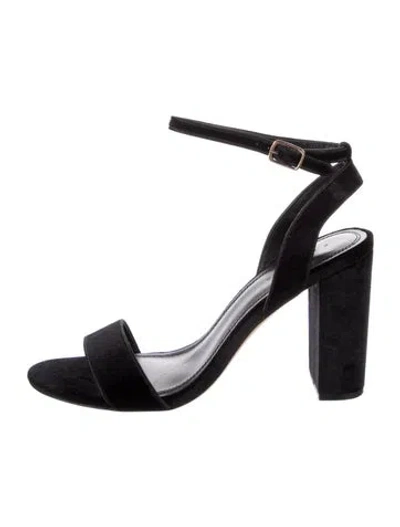 Pre-owned Sandro Suede Sandals In Black