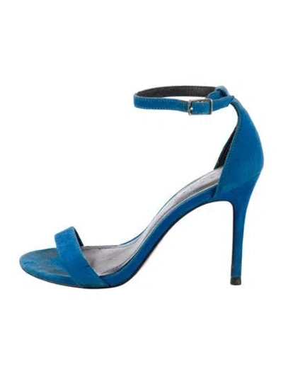 Pre-owned Sandro Suede Sandals In Blue