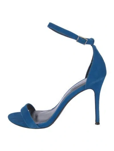 Pre-owned Sandro Suede Sandals In Blue