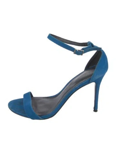 Pre-owned Sandro Suede Sandals In Blue
